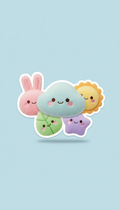 Hazy Sky Mascot Sticker Set on Pastel Sheets