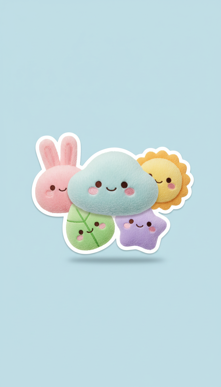 Hazy Sky Mascot Sticker Set on Pastel Sheets