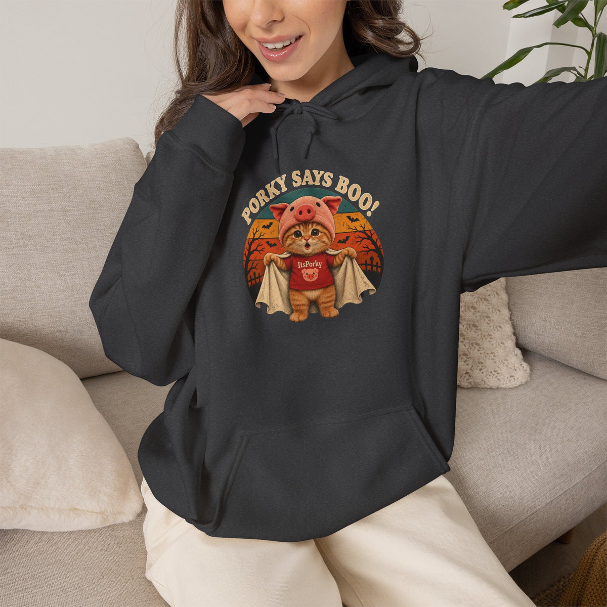 Porky Says BOO! Halloween Unisex Hoodie