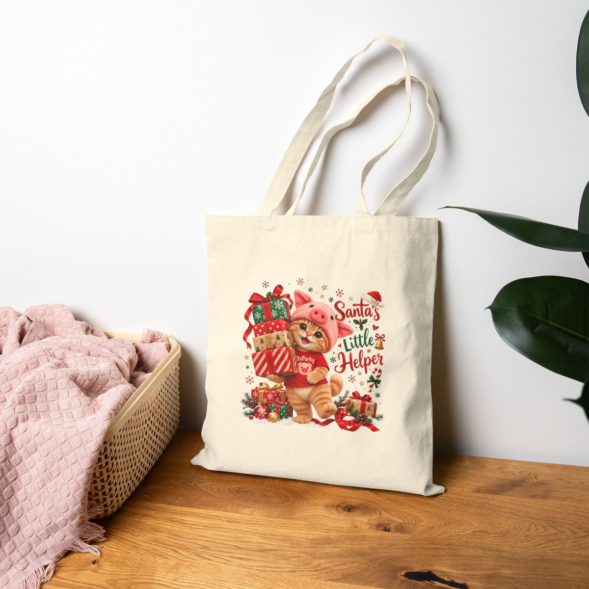 Porky's Christmas Canvas Tote Bag