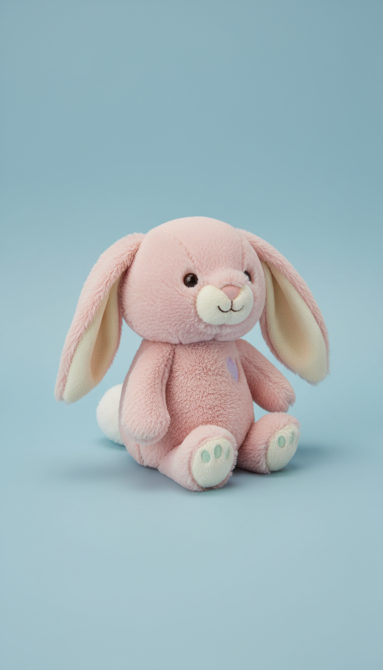 Blush Bunny Plushie with Velvet Ears