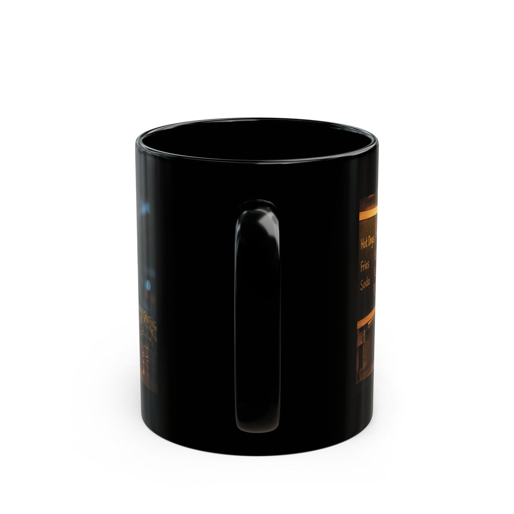 Cozy Café Porky — Black Ceramic Mug