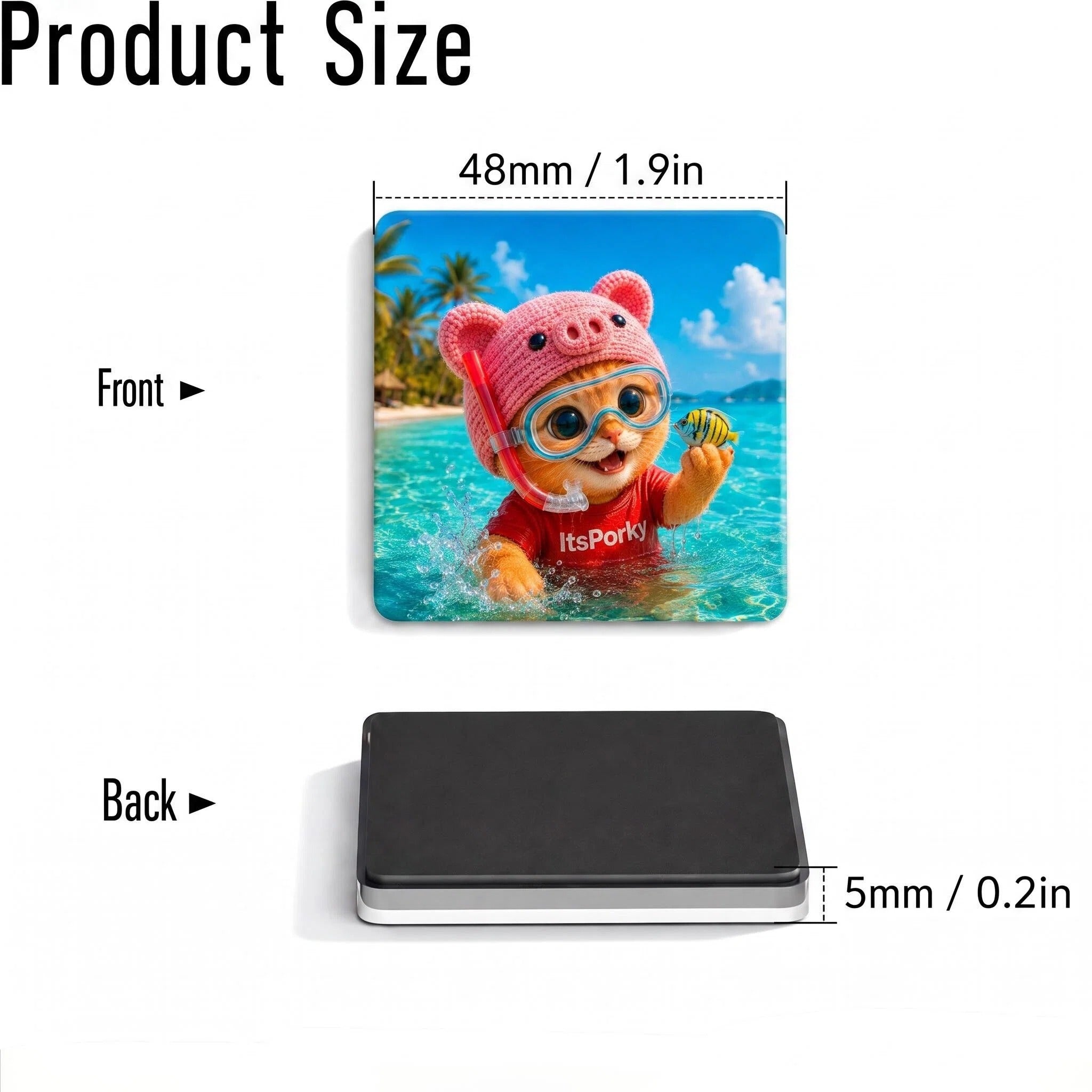 Porky Daily Acrylic Fridge Magnets