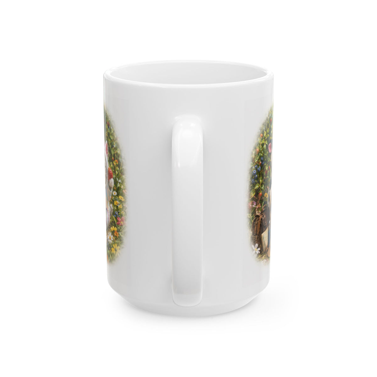 Berry Picking Ceramic Mug – Cute Kitten Farm Adventure