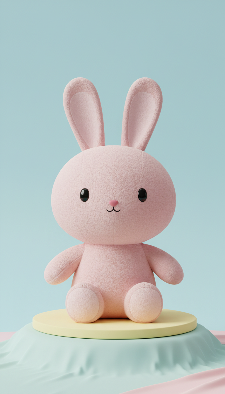 Blush Pink Bunny Plush Toy