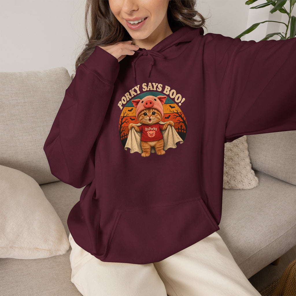 Porky Says BOO! Halloween Unisex Hoodie
