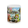 Car Wash Ceramic Mug – Cute Kitten Road Trip Adventure