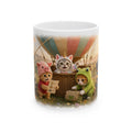 Hot Air Balloon Ceramic Mug – Cute Kitten Travel Adventure