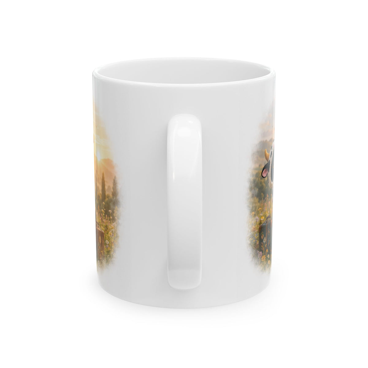 Hot Air Balloon Ceramic Mug – Cute Kitten Travel Adventure