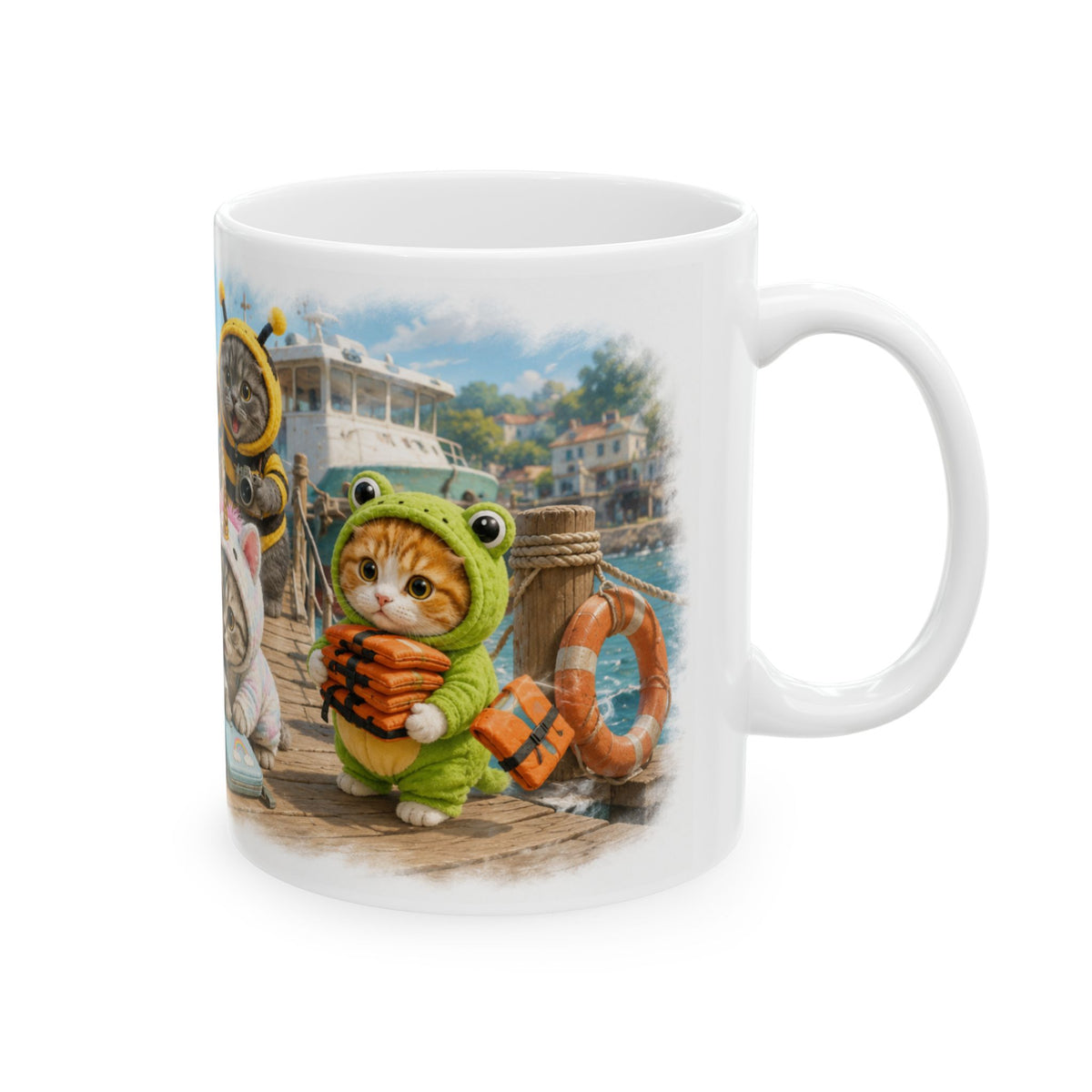 Ferry Trip Ceramic Mug – Cute Kitten Travel Adventure