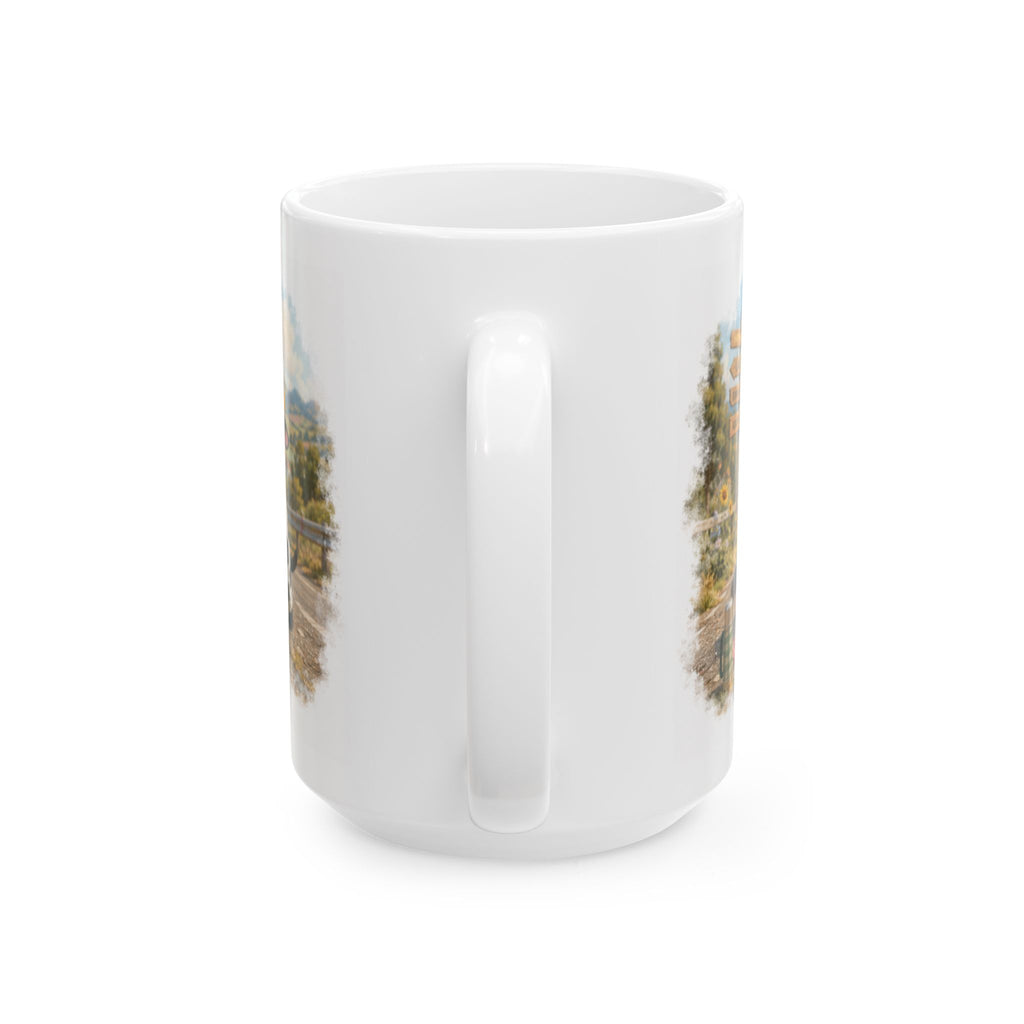 Road Trip Picnic Ceramic Mug – Cute Kitten Travel Adventure