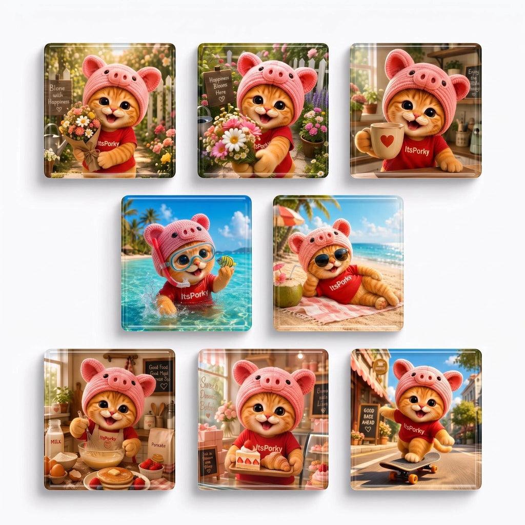 Porky Daily Acrylic Fridge Magnets
