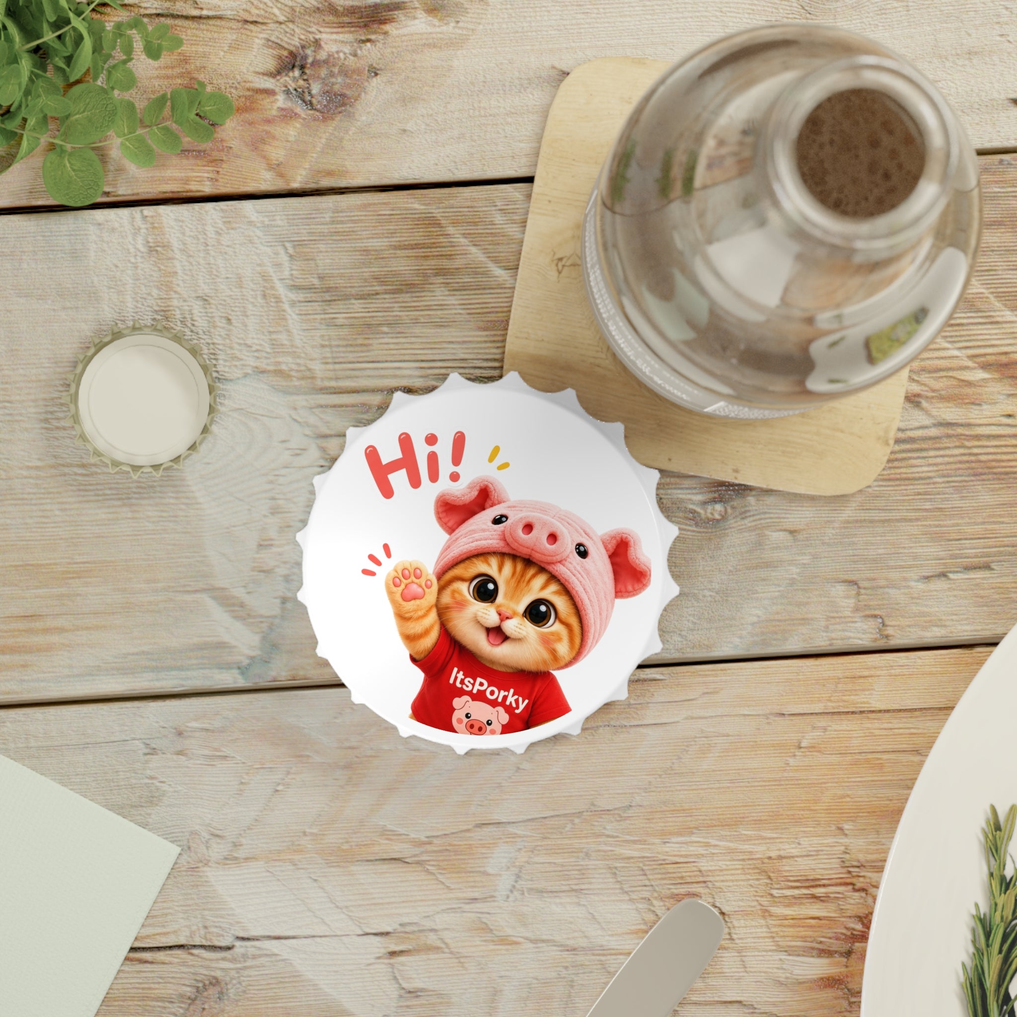 “Hi!” Magnetic Bottle Opener