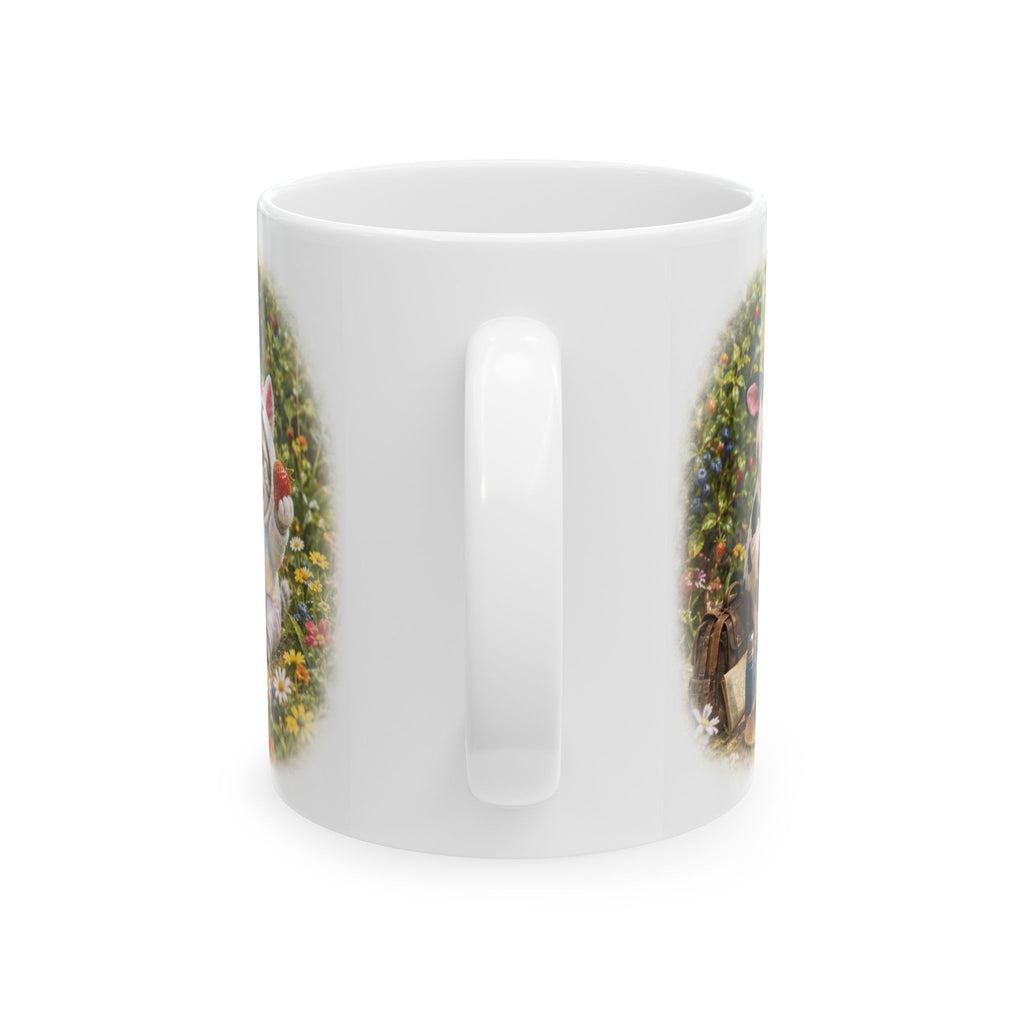 Berry Picking Ceramic Mug – Cute Kitten Farm Adventure