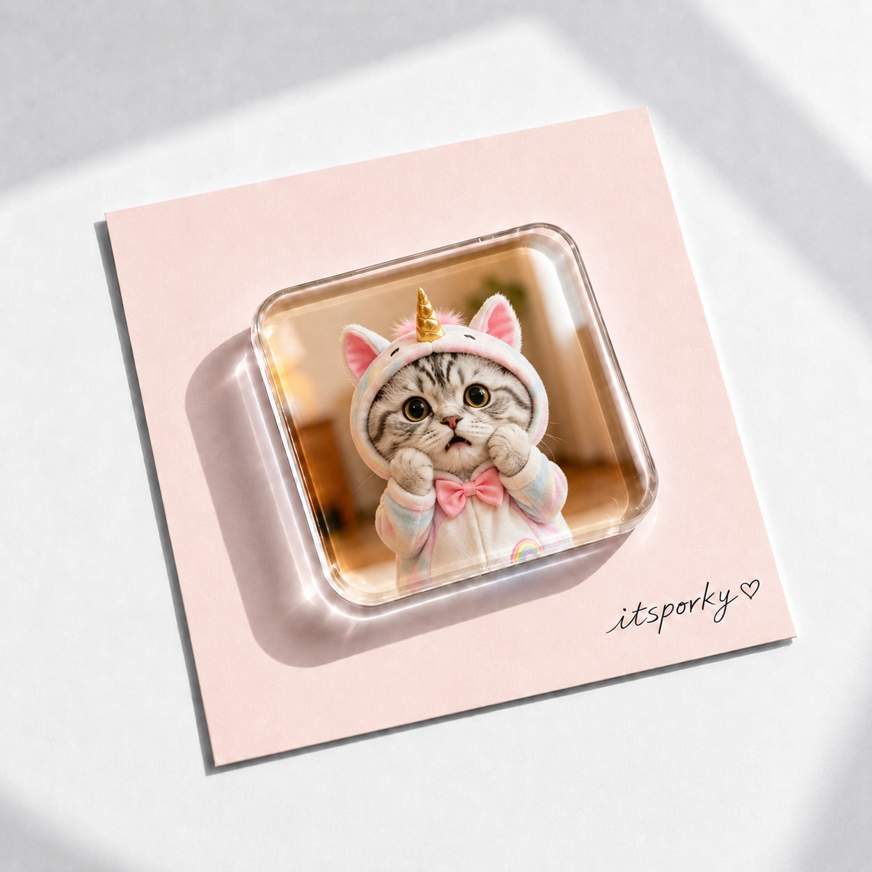 Porky & Friends Cute Cat Acrylic Magnets