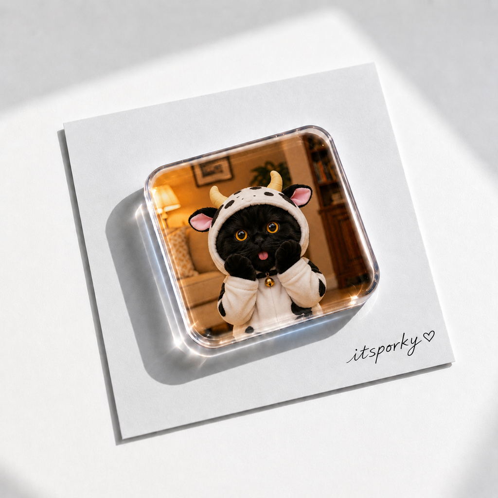 Porky & Friends Cute Cat Acrylic Magnets