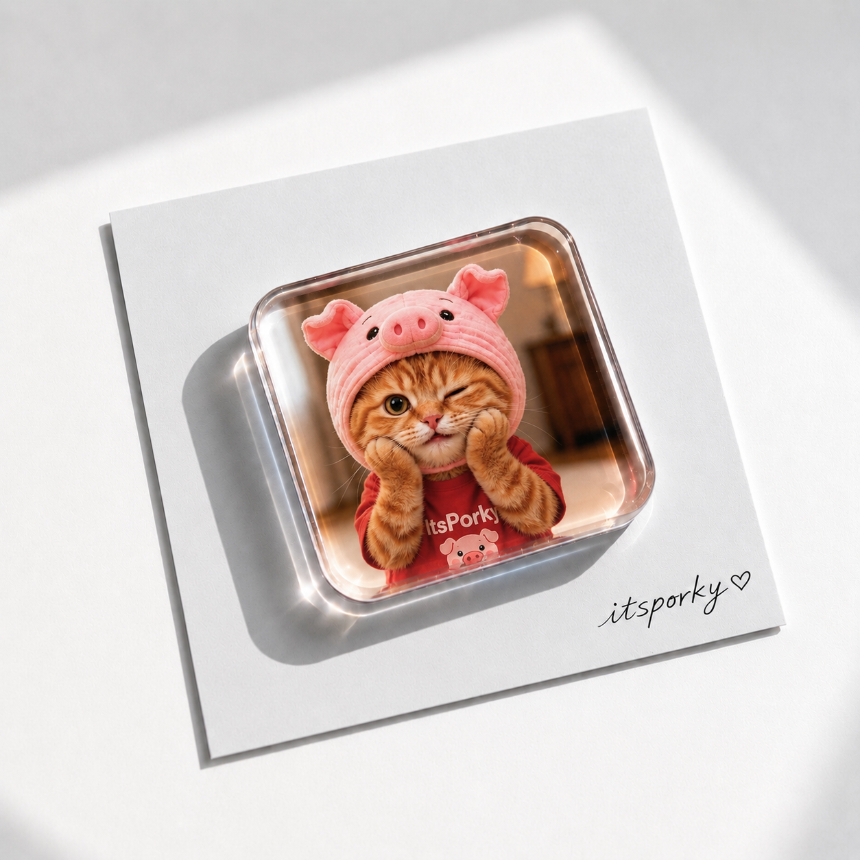 Porky & Friends Cute Cat Acrylic Magnets