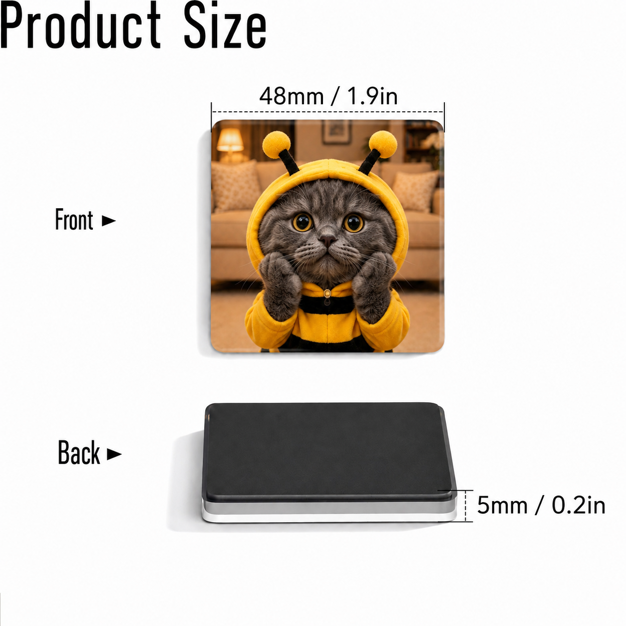 Porky & Friends Cute Cat Acrylic Magnets