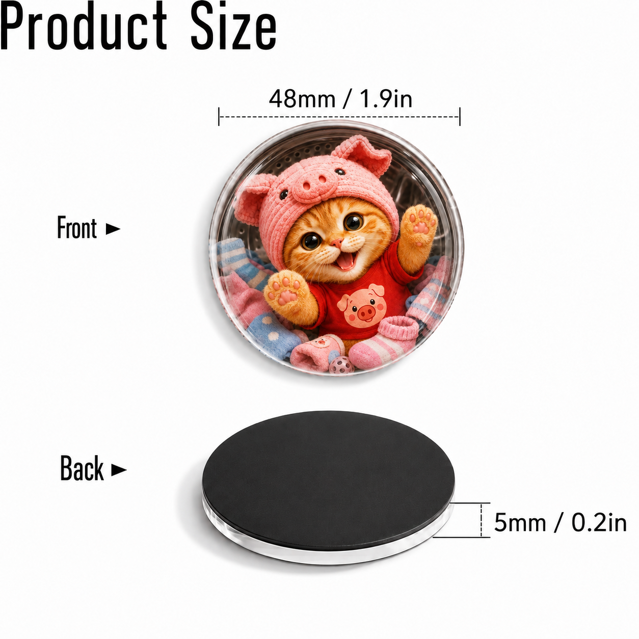 Porky Little Worlds Acrylic Fridge Magnets