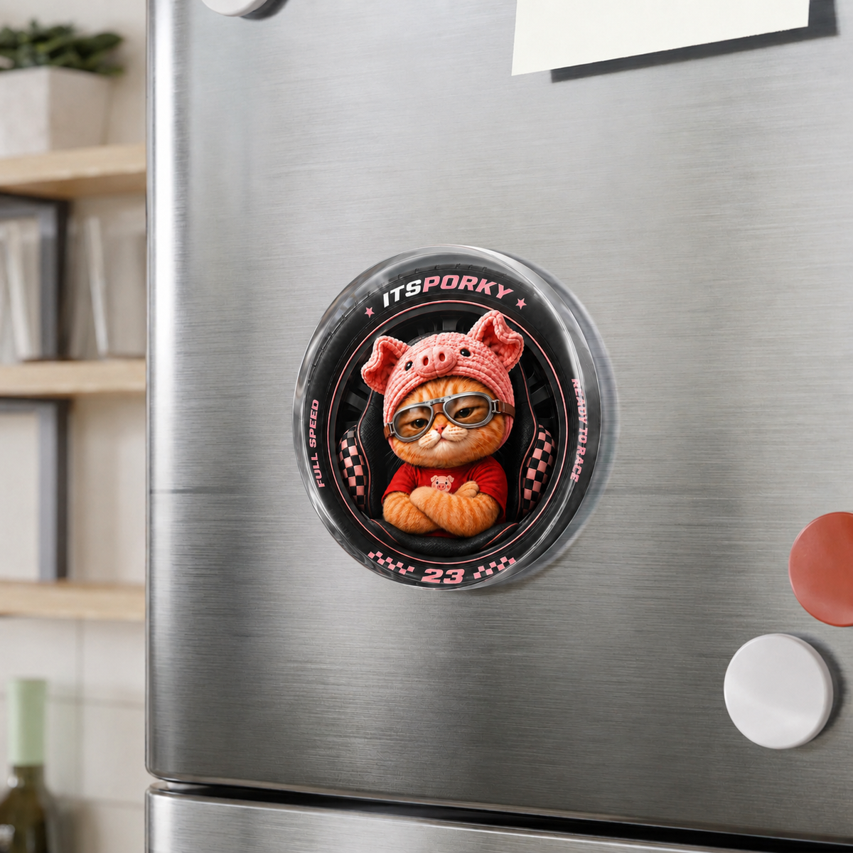 Porky Little Worlds Acrylic Fridge Magnets