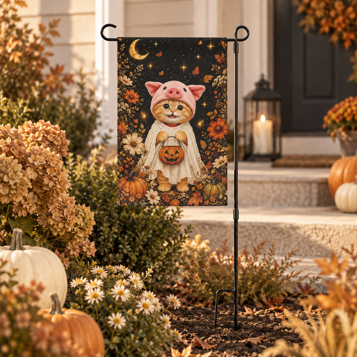 Porky Halloween Garden Flag