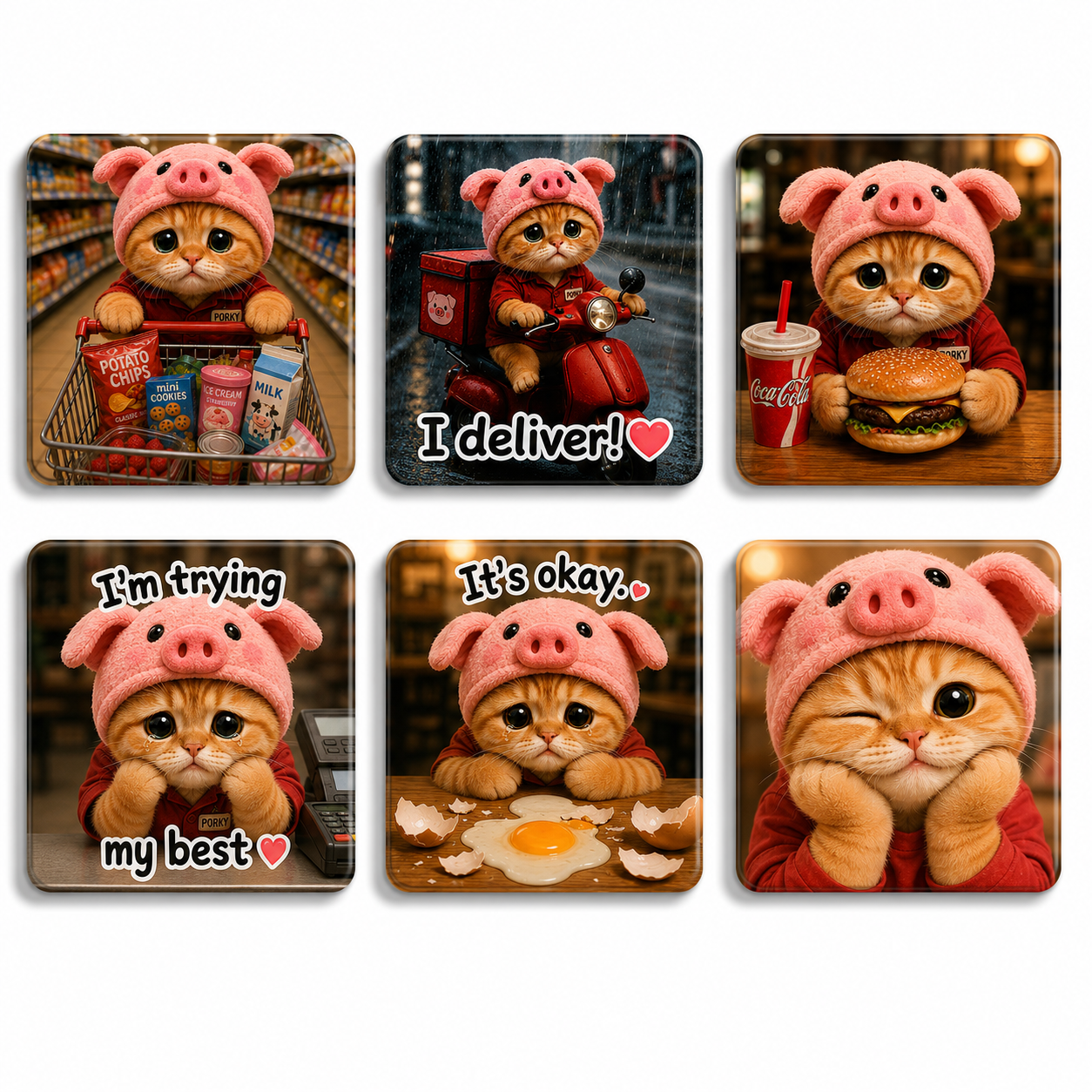 Porky Acrylic Fridge Magnet