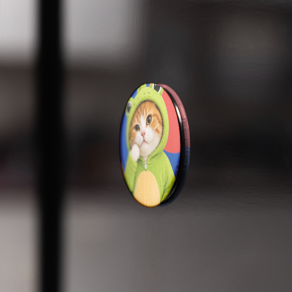 Froggy_Adventures_Round_Fridge_Magnet_RoundButtonMagnet_BlackFridge_AS_Mockup.png_16051741