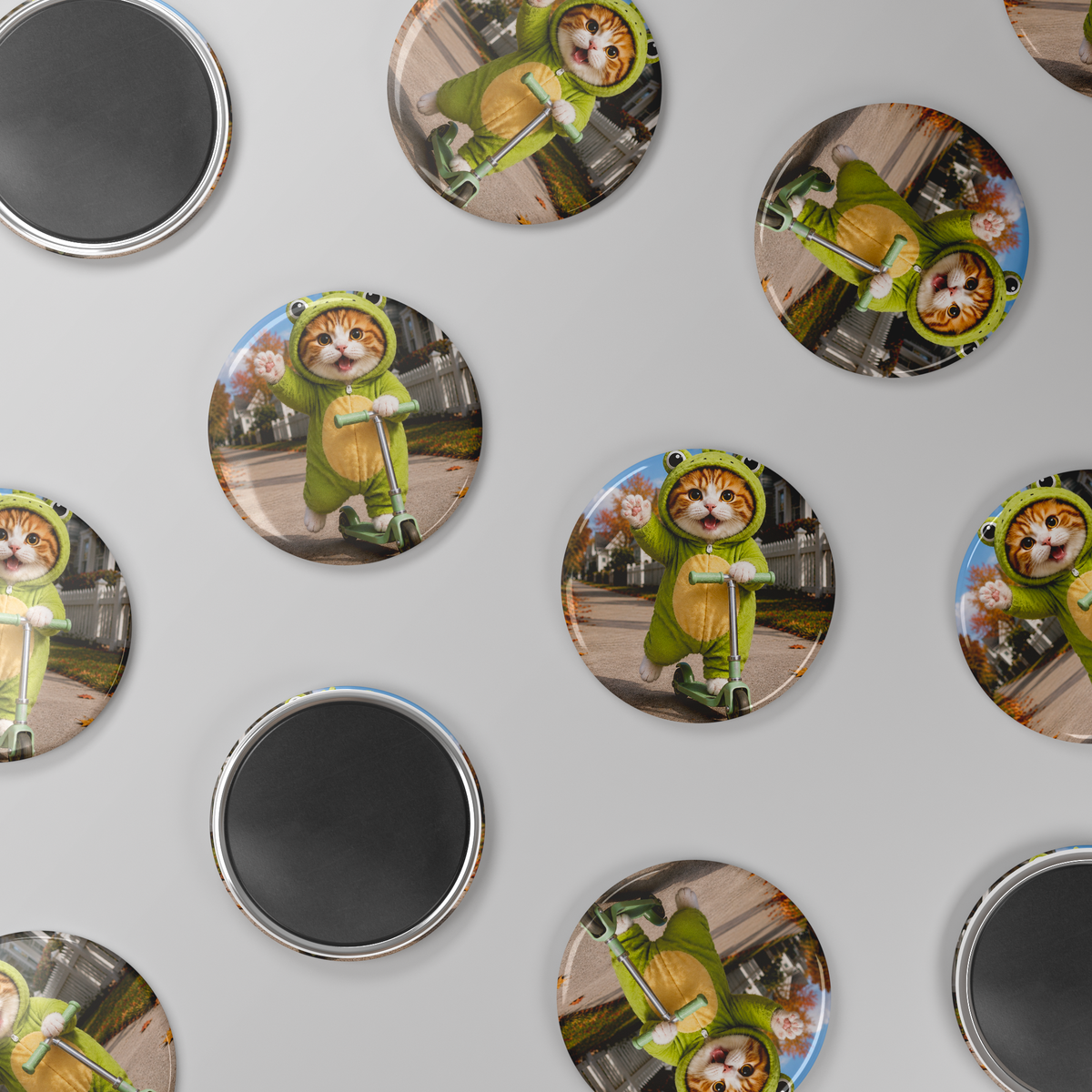 Froggy_Adventures_Round_Fridge_Magnet_RoundButtonMagnet_Scatter_Mockup.png_16051712