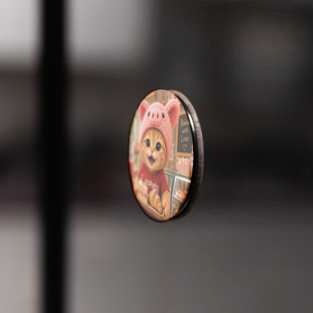 Porky_Signature_Round_Fridge_Magnet_RoundButtonMagnet_BlackFridge_AS_Mockup.png_16052535
