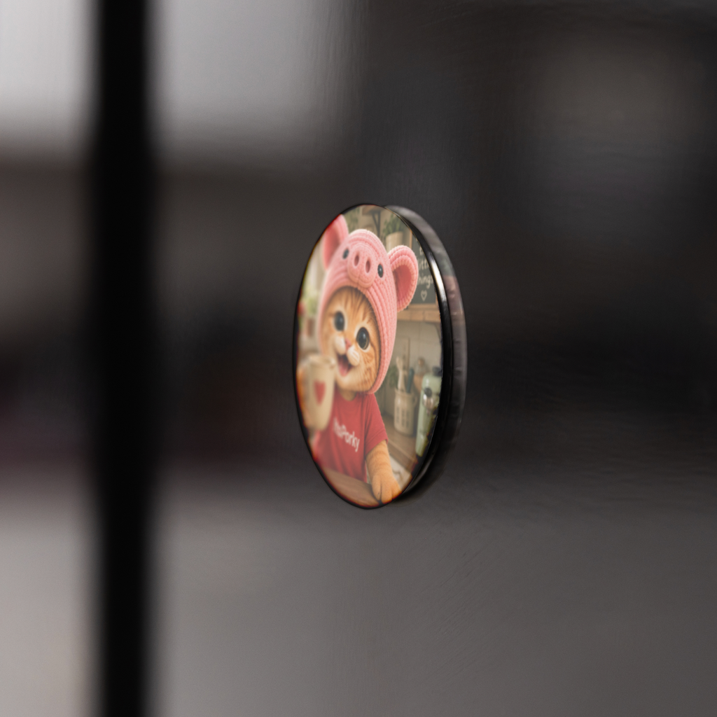 Porky_Signature_Round_Fridge_Magnet_RoundButtonMagnet_BlackFridge_AS_Mockup.png_16052528