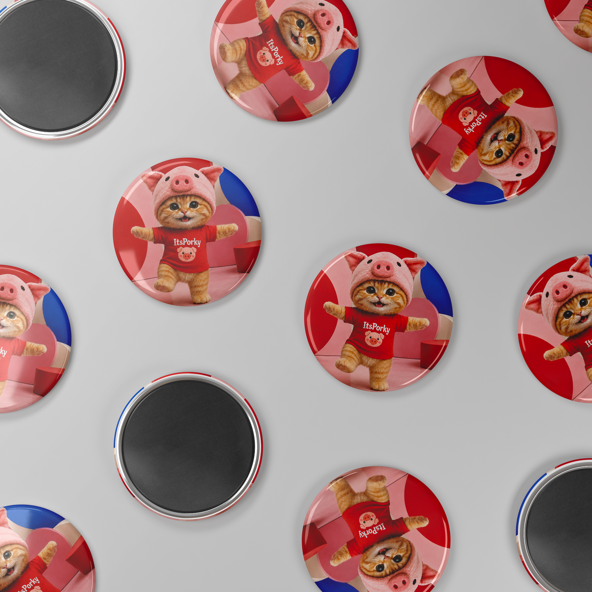 Porky_Signature_Round_Fridge_Magnet_RoundButtonMagnet_Scatter_Mockup.png_16052352