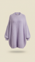 Lavender Puff Oversized Cardigan with Heart Pockets