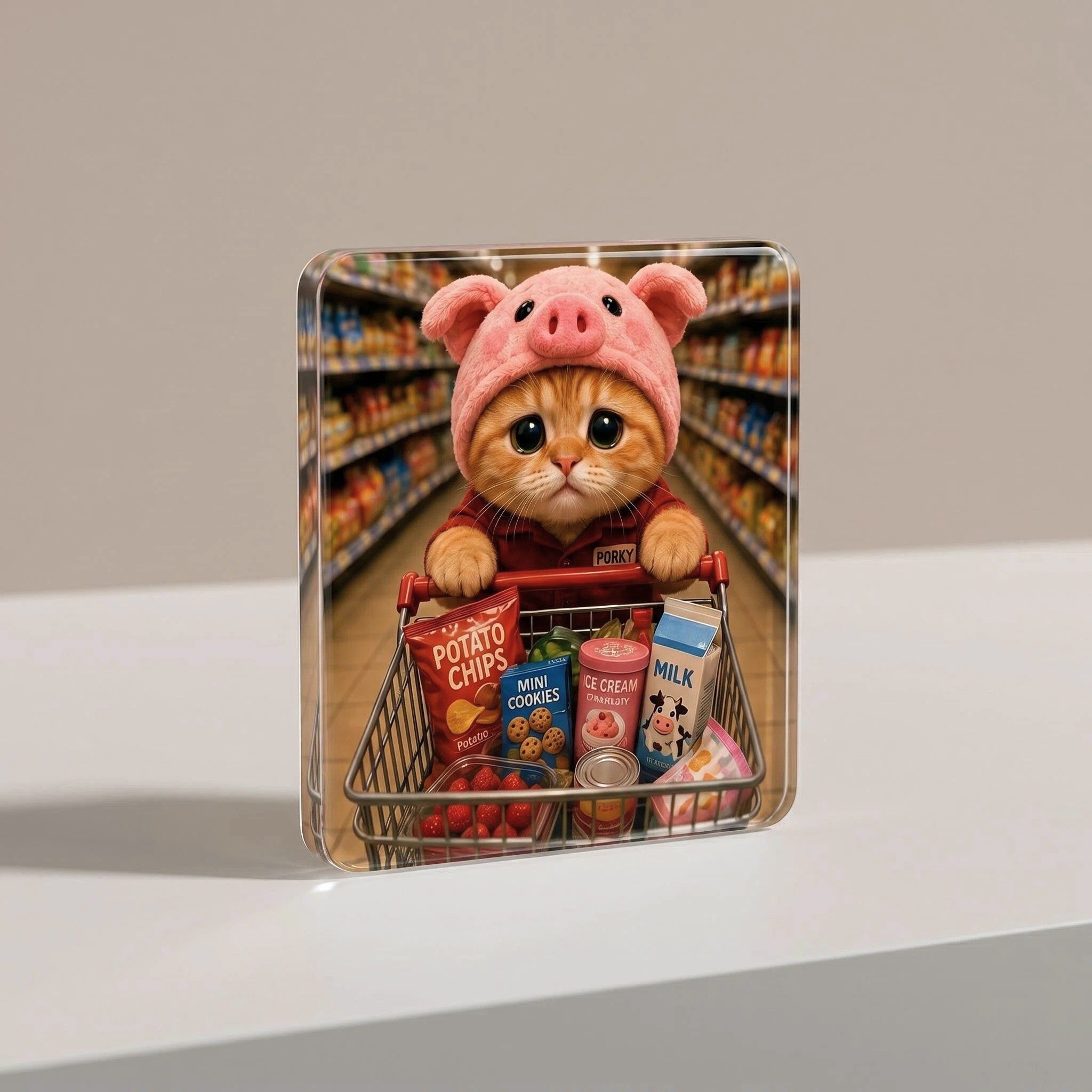 Porky Acrylic Fridge Magnet