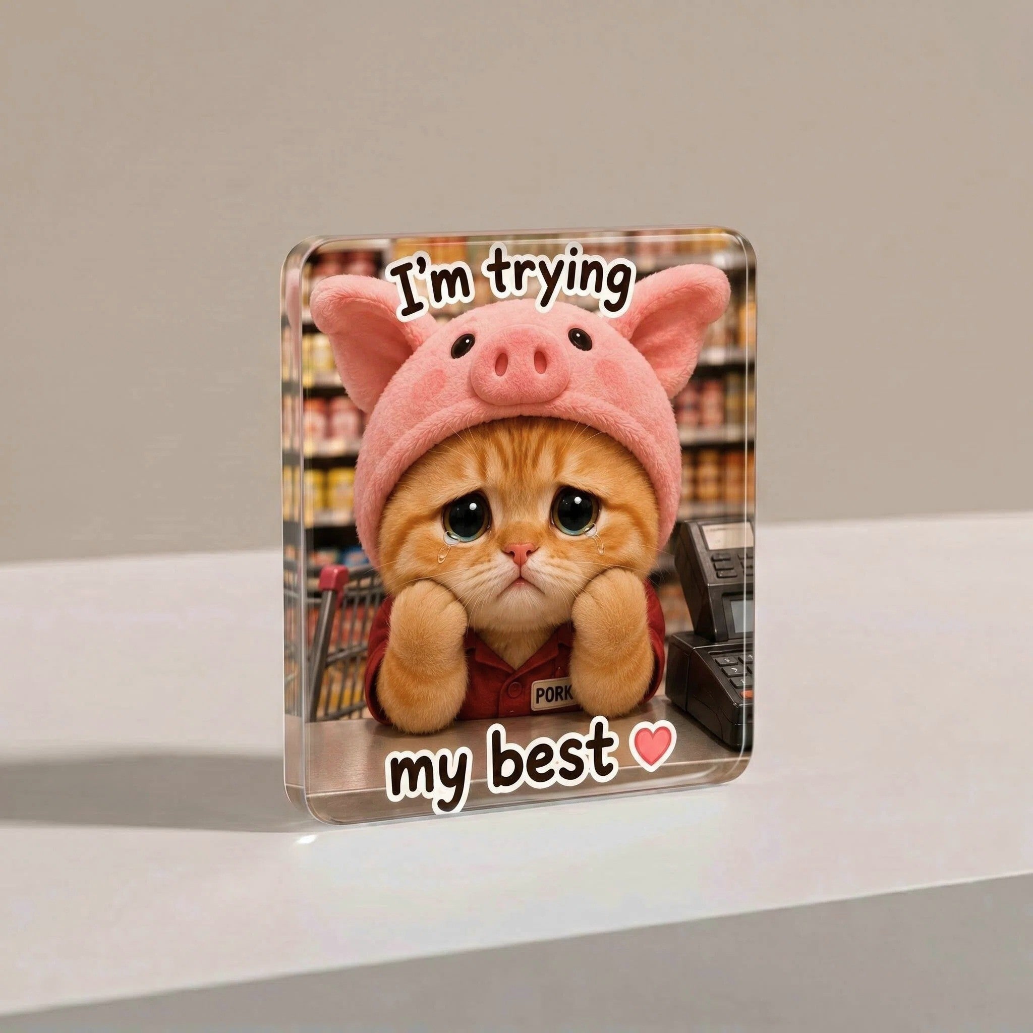 Porky Acrylic Fridge Magnet