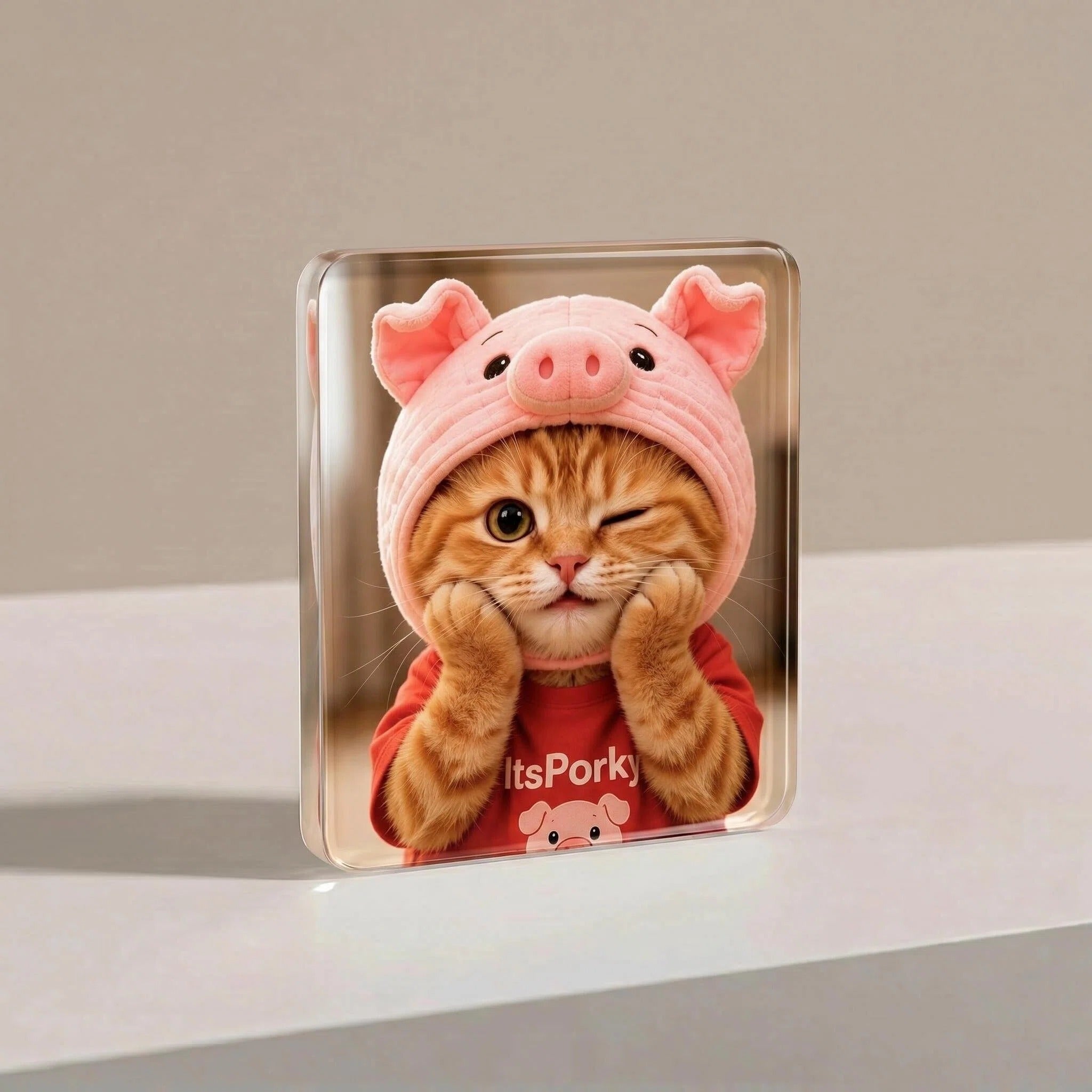 Porky & Friends Cute Cat Acrylic Magnets