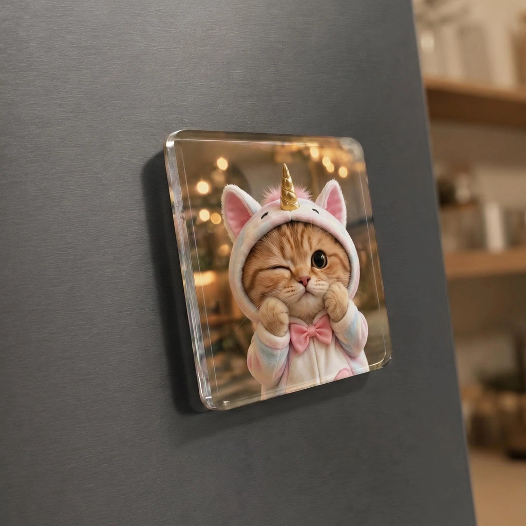 Porky & Friends Cute Cat Acrylic Magnets